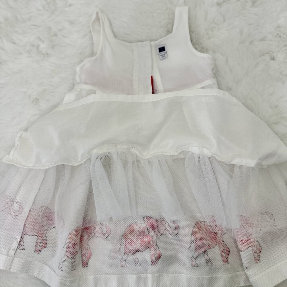 Janie and Jack Elephant Print Dress – White & Pink - Picture 8 of 8
